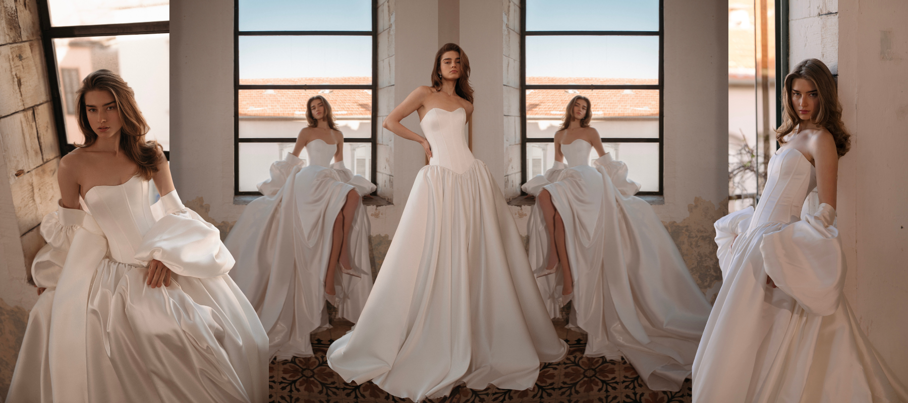 שמלות כלה חלקות - קולקציה לבנה על זמנית של דרור קונטנטו