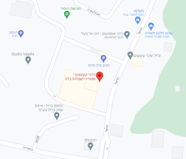 מפה מגוגל מפות של מיקום הסטודיו של דרור קונטנטו